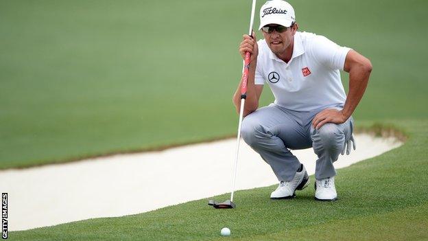 Adam Scott with his belly putter