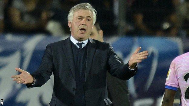 Paris St-Germain manager Carlo Ancelotti