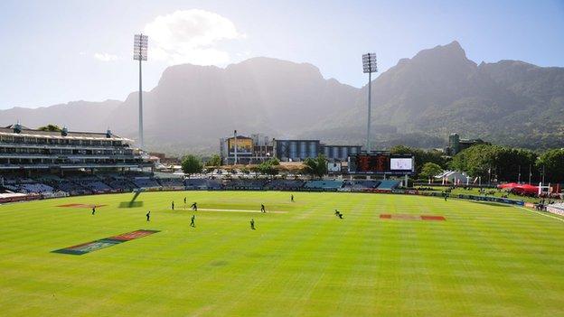 A cricket match at Cape Town's international arena