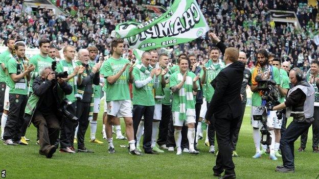 Celtic celebrate their title victory