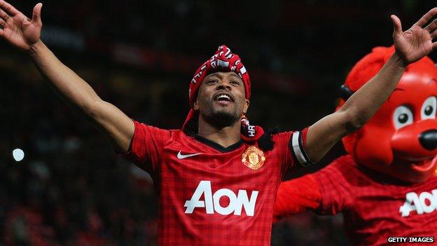 Patrice Evra celebrates