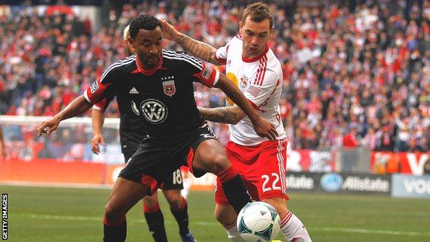 Jonny Steele in action for New York Red Bulls against DC United