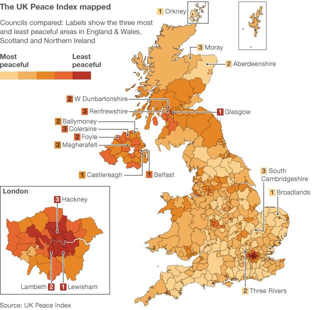 The UK Peace Index mapped