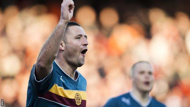 Motherwell striker Michael Higdon