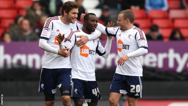 Bolton Wanderers players celebrate