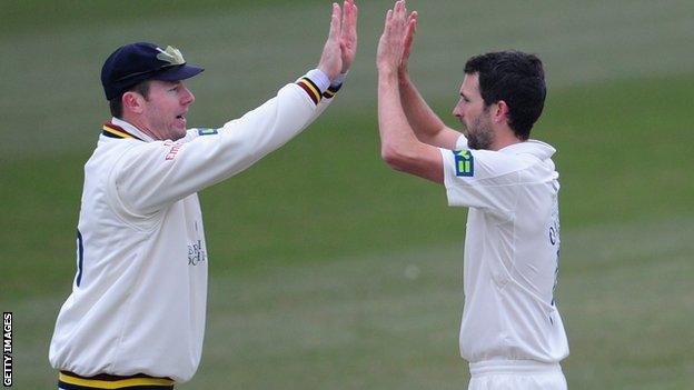 Graham Onions takes a wicket for Durham