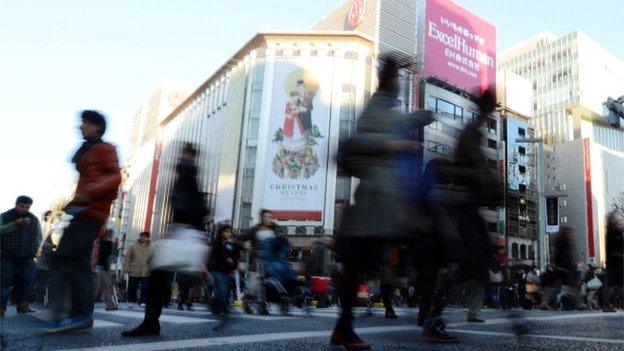 Shoppers in Ginza district