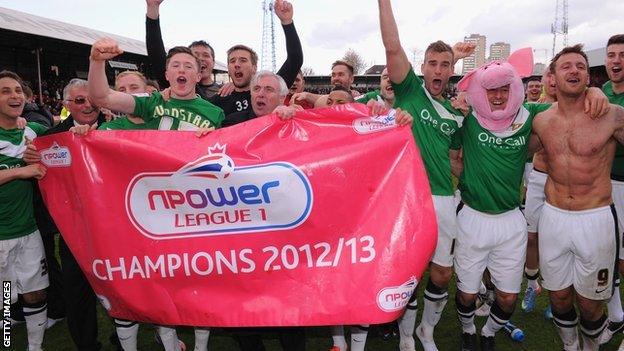 Doncaster Rovers celebrate promotion