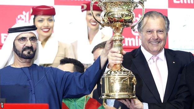 Sheikh Mohammed (left) owner of the Godolphin stable