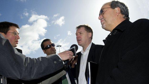 Ross County chairman Roy MacGregor (right) at Hampden