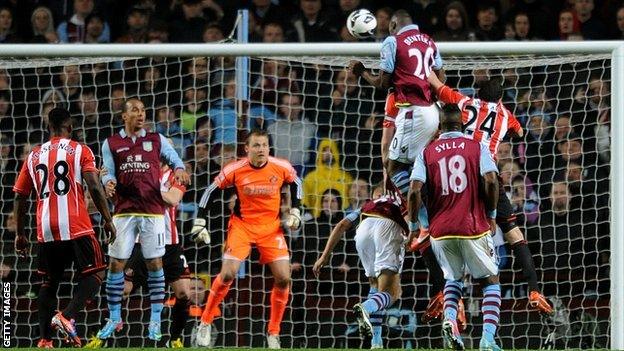 Christain Benteke scores Aston Villa's third goal