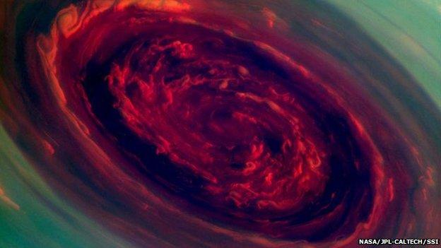 Cassini image of Saturn hurricane