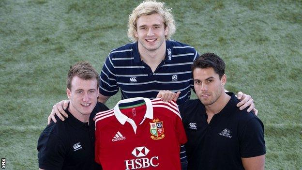 Stuart Hogg, Richie Gray and Sean Maitland