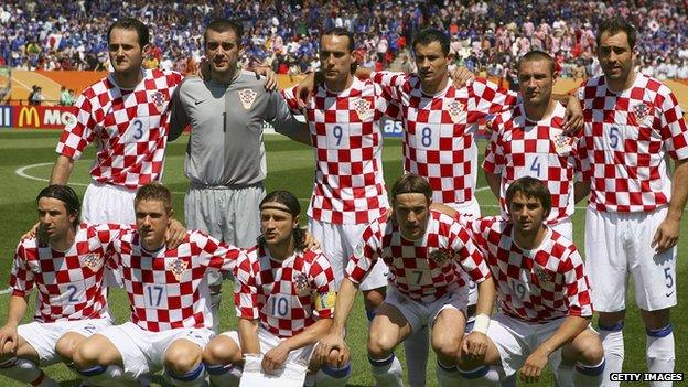 Team shot of Croatia's national football side