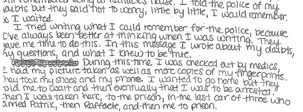 Amanda Knox letter to lawyers