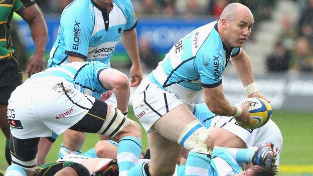 Shaun Perry in action for the Warriors against Northampton, May 2012