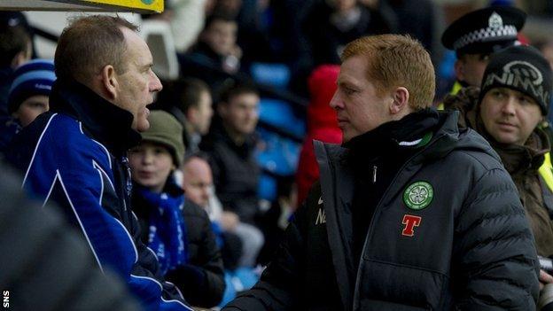 Kenny Shiels and Celtic's Neil Lennon