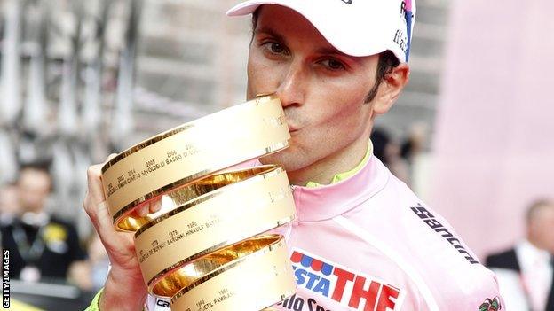 Ivan Basso after winning the 2010 Giro d'Italia