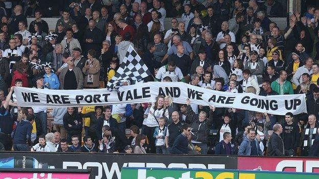 Port Vale fans celebrate