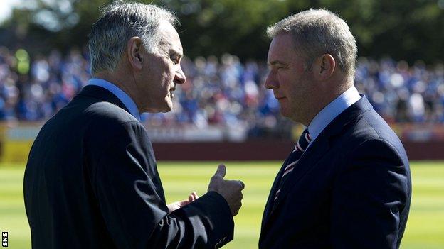 Charles Green and Rangers manager Ally McCoist (right)