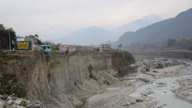 Cliff caused by flooding