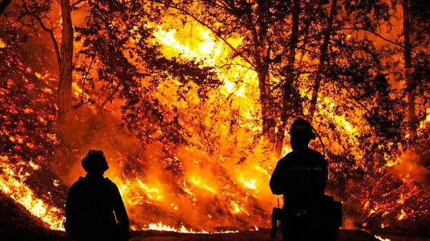 Firefighters at California wildfire