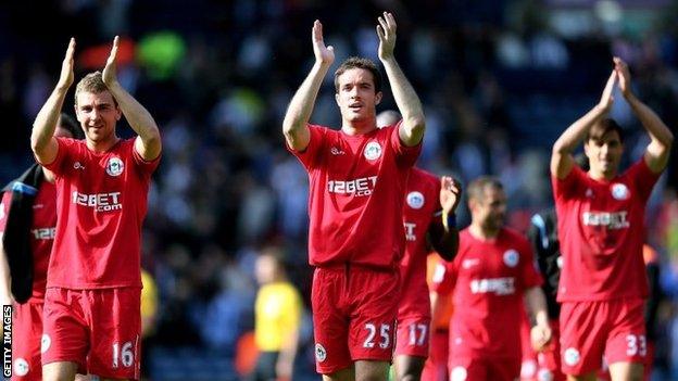 Wigan players celebrate