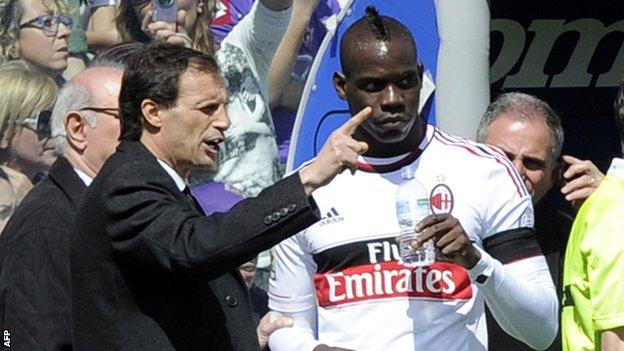 Massimiliano Allegri and Mario Balotelli