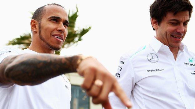 Lewis Hamilton and Toto Wolff