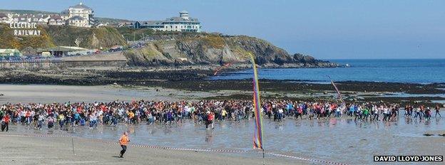 Three-legged race in Douglas, Isle of Man