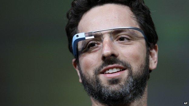 Google Glass worn by Google co-founder Sergey Brin