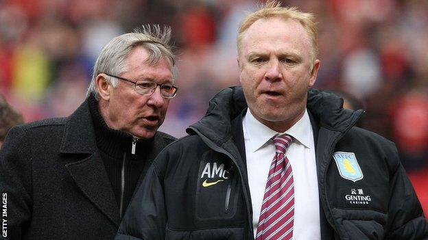 Alex McLeish (right) with long-term mentor Sir Alex Ferguson