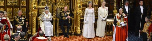 The Queen at the state opening of Parliament