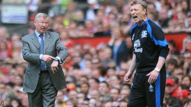 Sir Alex Ferguson (left) and Everton boss David Moyes