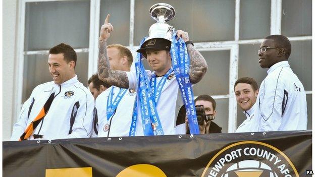 Silver-wear - the team celebrate on the Civic Centre balcony