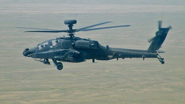 Apache helicopter in Afghanistan