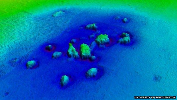 Acoustic image of Dunwich's underwater remains