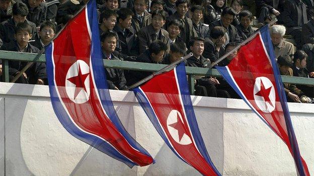 Spectators at a football match in North Korea