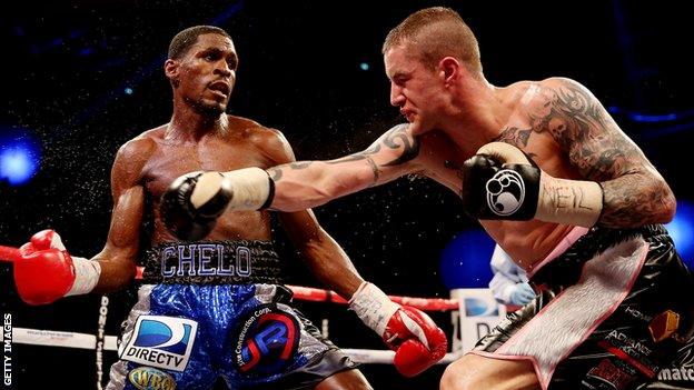 Ricky Burns (right) in action with Jose Gonzalez