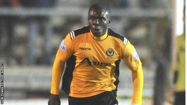 Ismail Yakubu in action for Newport County