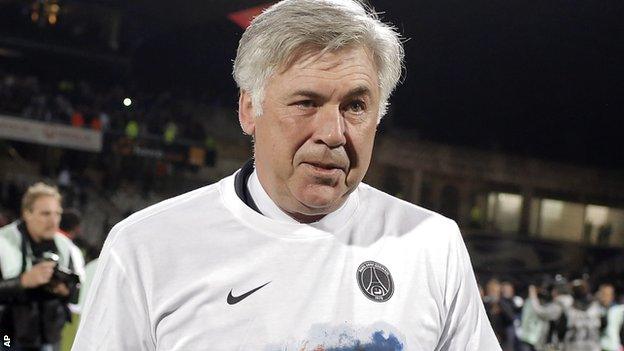 Paris St-Germain boss Carlo Ancelotti