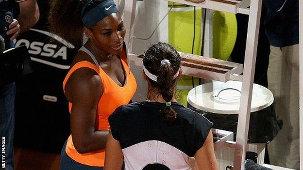 Serena Williams and Laura Robson