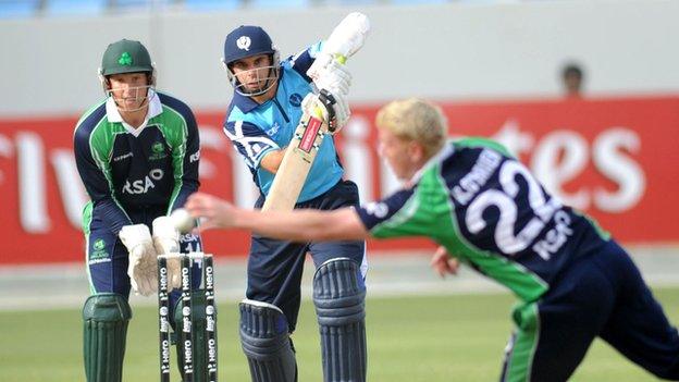 Scotland captain Kyle Coetzer in action