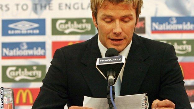 David Beckham resigns as England captain