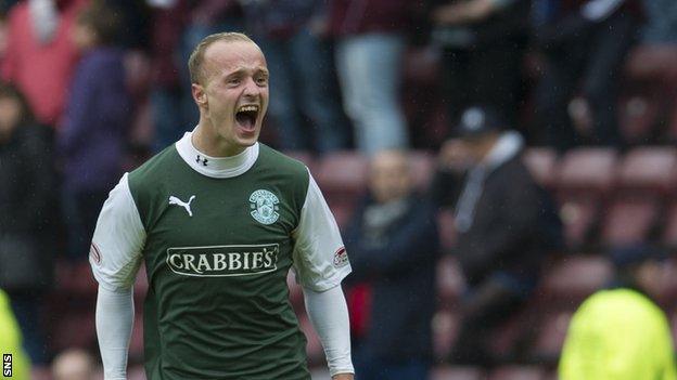 Hibs striker Leigh Griffiths