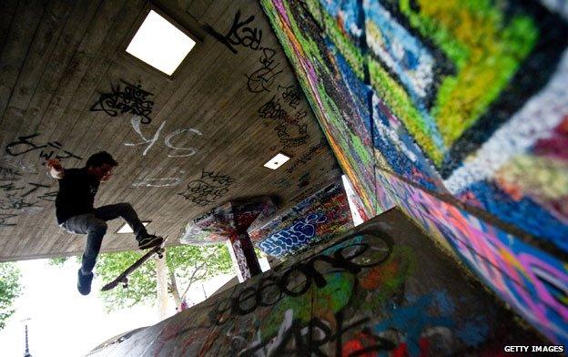 Skater on London's South Bank