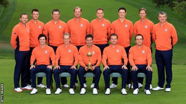 Europe's Ryder Cup winning team