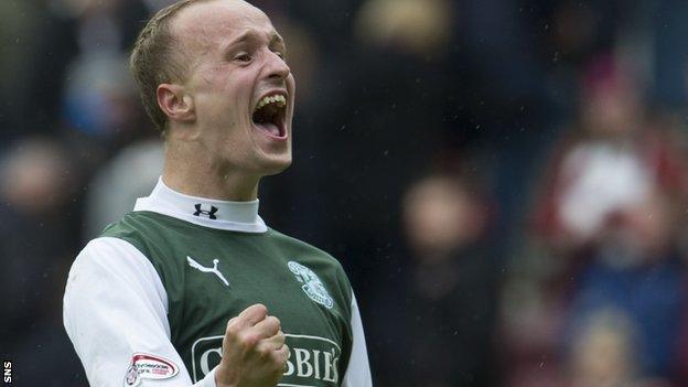 Hibs striker Leigh Griffiths