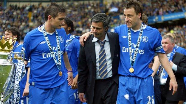 Frank Lampard, Jose Mourinho and John Terry