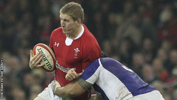 Bradley Davies in action for Wales against Samoa in 2012